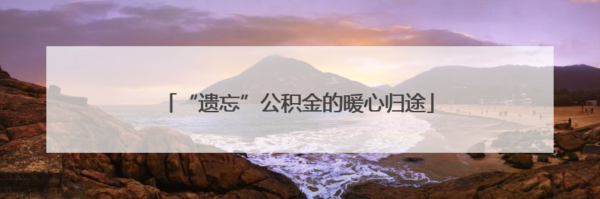 “遗忘”公积金的暖心归途